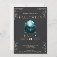 Chalkboard Black & Gold Crystal Ball Halloween
