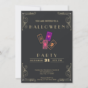 Chalkboard Black & Gold Tarot Cards Halloween