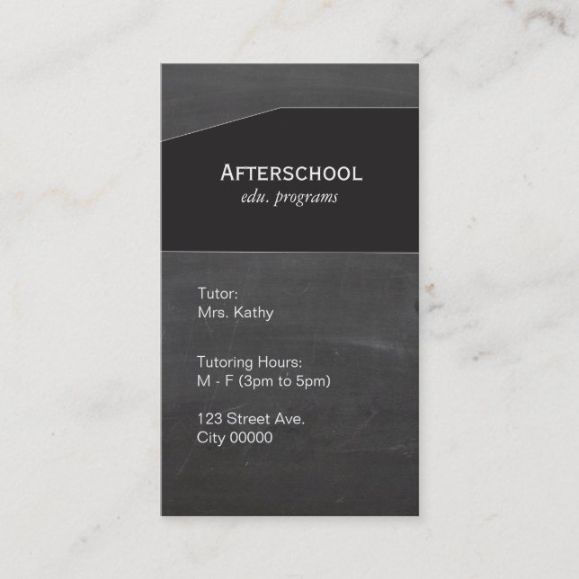 Chalkboard Black Panel Business Card (Front)