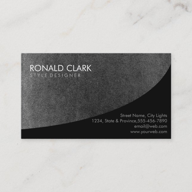 Chalkboard Black Professional Plain Stone Business Card (Front)