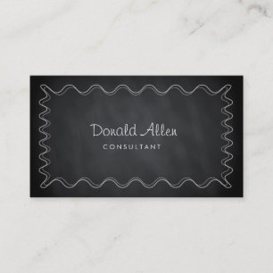 Chalkboard Black Vintage Professional Curves Business Card