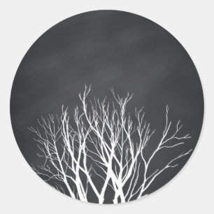 Chalkboard Blackboard Blank Tree Customise Classic Round Sticker