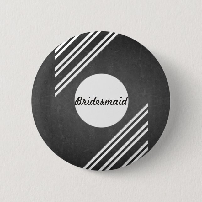 Chalkboard Blackboard Bridesmaid 6 Cm Round Badge (Front)
