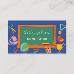 Chalkboard Blackboard Home Tutor Teacher Learning Business Card