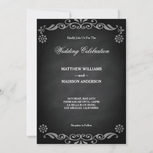 Chalkboard Blackboard Wedding Invitation