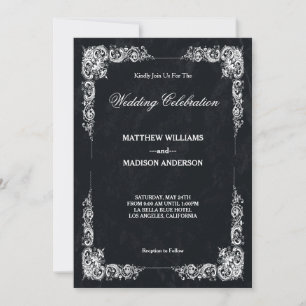 Chalkboard Blackboard Wedding Invitation