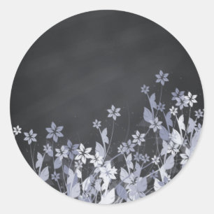 Chalkboard Blank Floral Swirl Customise Text Classic Round Sticker