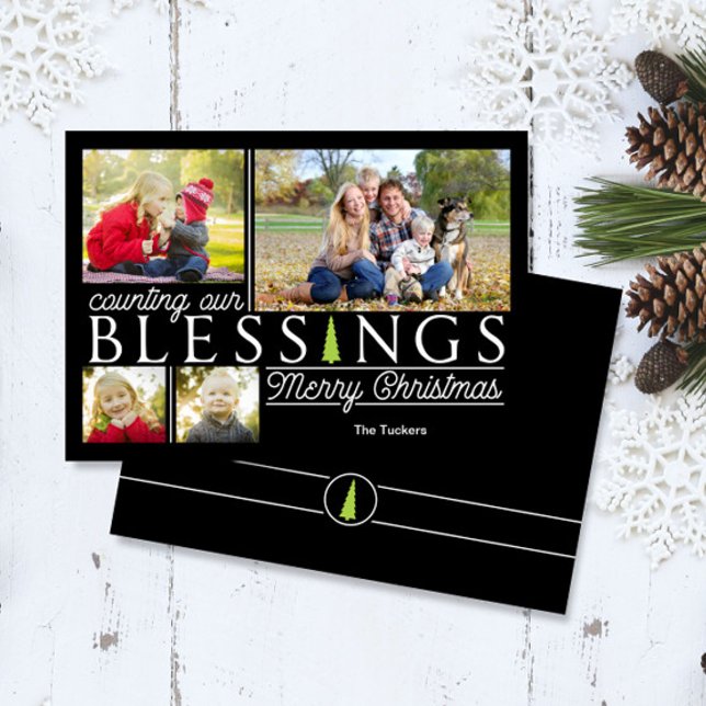 Chalkboard Blessings Christmas Photo Card (Creator Uploaded)