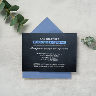 Chalkboard Blue After Party Invitation