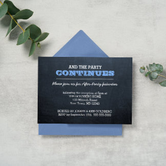 Chalkboard Blue After Party Invitation
