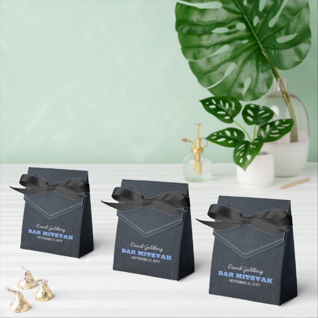 Chalkboard Blue Bar Mitzvah Favour Box (Multiple)
