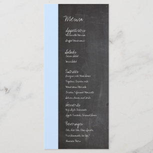 Chalkboard Blue Wedding Menu