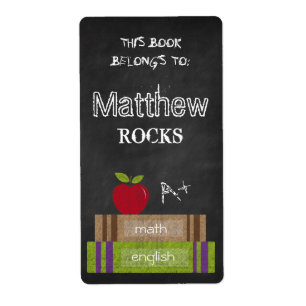 Chalkboard Books This Book Belongs to Apple Label