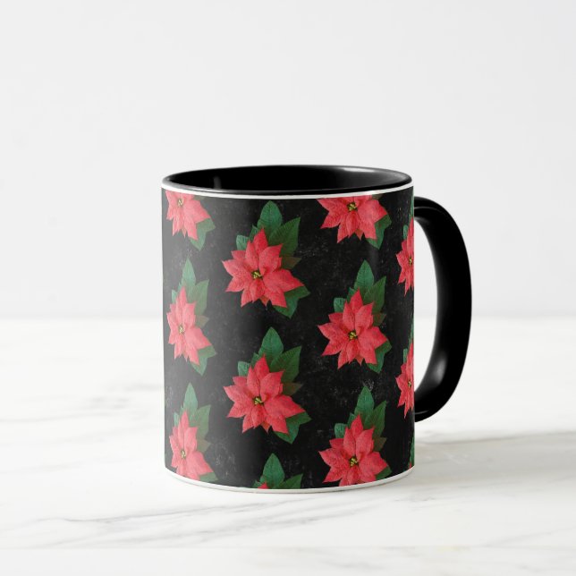 Chalkboard Botanical Floral Merry Christmas Mug (Front Right)