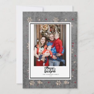 Chalkboard Botanical Frame Merry Christmas Holiday Card