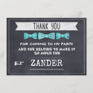 Chalkboard Bow, Little Man Thank You Card
