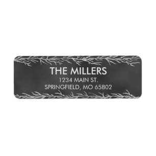 Chalkboard Branches Return Address Labels