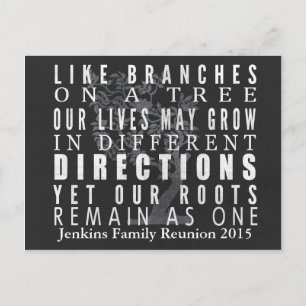 Chalkboard Branches Tree Family Reunion Invitation