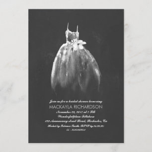 Chalkboard Bridal Shower Elegant Wedding Gown Invitation