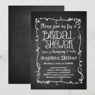 chalkboard bridal shower invitation