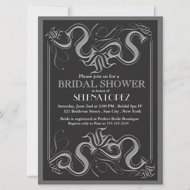 Chalkboard Bridal Shower invitations (Front)