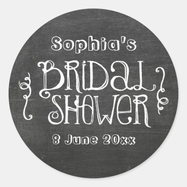 chalkboard bridal shower sticker (Front)