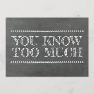 Chalkboard Bridesmaid / Maid of Honour Funny Invitation