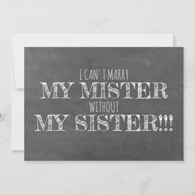 Chalkboard Bridesmaid / Maid of Honour Proposal Invitation (Front)