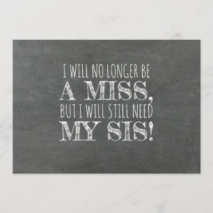 Chalkboard Bridesmaid / Maid of Honour Proposal Invitation