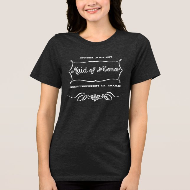 Chalkboard Bridesmaid Wedding Party T-Shirts (Front)