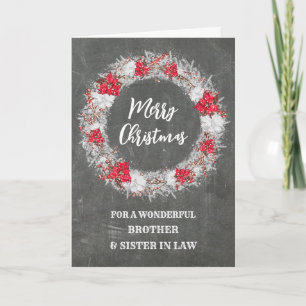Chalkboard Brother & Sister in Law Merry Christmas Card