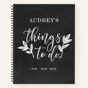 Chalkboard & Brush Script Things To Do Notebook