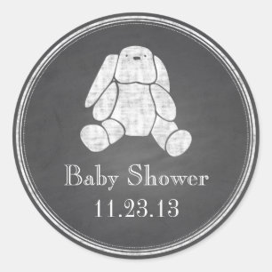 Chalkboard Bunny Classic Round Sticker
