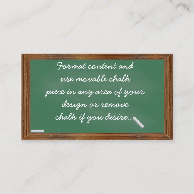 Chalkboard business card template (Front)