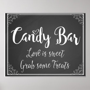 chalkboard Candy Bar Love is sweet wedding print