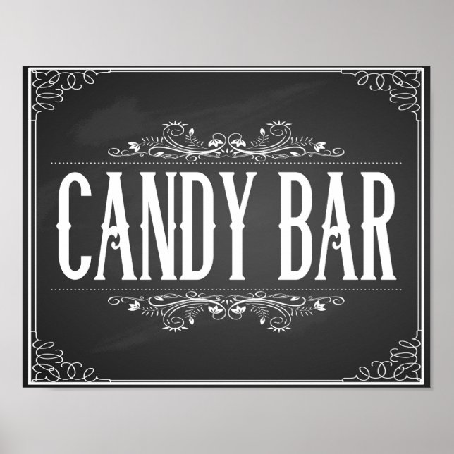 Chalkboard Candy Bar Print for wedding or party (Front)