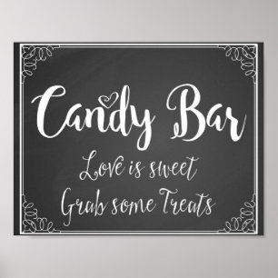 Chalkboard Candy Bar wedding or party print