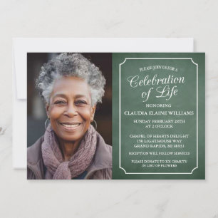 CHALKBOARD CELEBRATION OF LIFE FUNERAL INVITATION