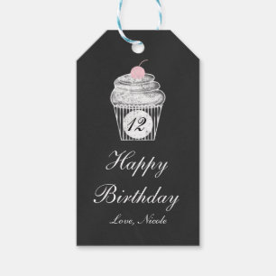 Chalkboard Chalk Cupcake Birthday Gift Tag