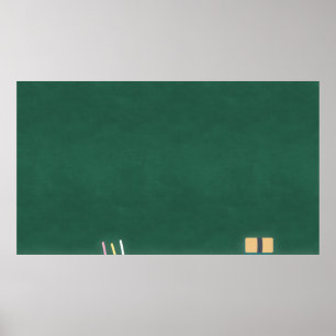 Chalkboard chalk eraser classroom poster