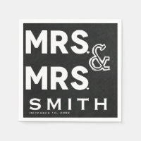 Chalkboard Chalk Mrs. & Mrs. Wedding Engagement