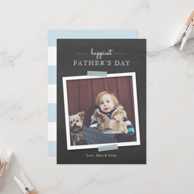 Chalkboard Cheer Father's Day Card (Front/Back In Situ)