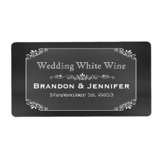 Chalkboard Chic Custom Wedding Mini Wine Labels