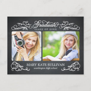 Chalkboard Chic Graduation Announcement