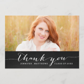 Chalkboard Chic | Graduation Photo Thank You Card