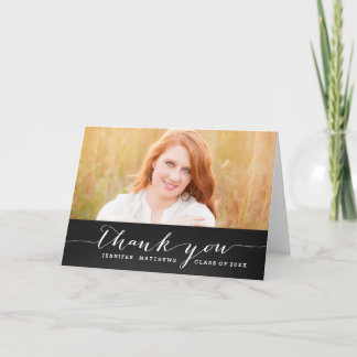Chalkboard Chic | Graduation Photo Thank You Card