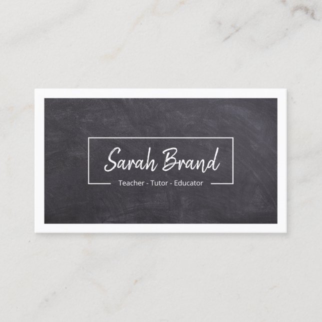 Chalkboard Chic - Teacher Business Card (Front)