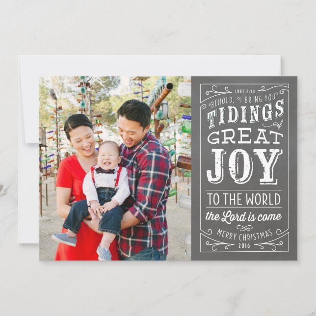 Chalkboard Christian Holiday Photo Card 2016 (Front)