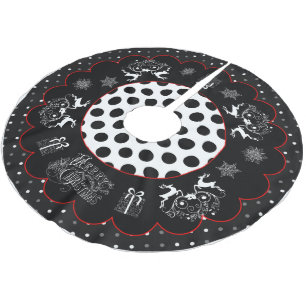 Chalkboard Christmas and Polka Dots Tree skirt