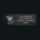 Chalkboard Christmas Bells Personalised Address<br><div class="desc">Chalkboard background with hand drawn chalk bells and foliage return address label. Personalise text,  font style,  colour and size.</div>